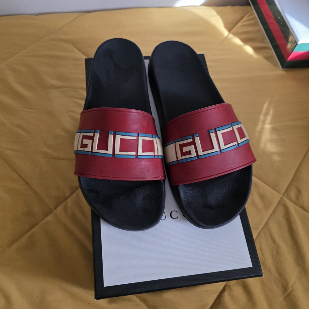 Authentic Gucci Red Slide Sandals
